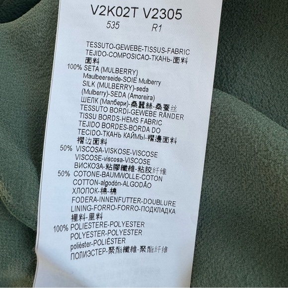 Emporio Armani 100% Mulberry Silk Sleeveless Tank Ruffle Top Green S - Picture 7 of 7